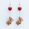 Teddy Bear Holding Heart Balloon Earrings - Miniature Jewelry - Valentine Gift Ideas - Valentine's Day Gift For Girlfriend Wife Fiance Her product 1